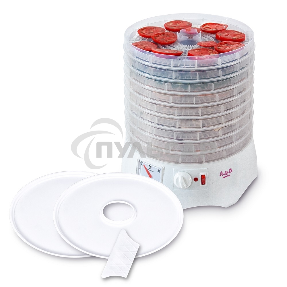 Сушилка для овощей и фруктов Мастерица EFD-0903VM с прозрачными поддонами + 2 поддона д/пастилы и лопатка для разравнивания