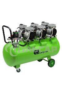 Компрессор безмаслянный малошумный МБ 2250/100, 2250 Вт, 100л, 400 л/мин Сибртех