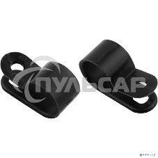 Кабельная скоба под винт Rexant 9 мм, черная, упаковка 50 шт.