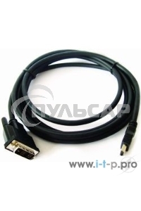 Кабель HDMI-DVI Cablexpert CC-HDMI-DVI-10, 19M/19M, single link, медь, позол.разъемы, экран, 3.0м, черный, пакет
