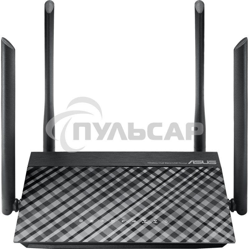 Маршрутизатор беспроводной Asus RT-AC1200 10/100BASE-TX черный (Dual Band)