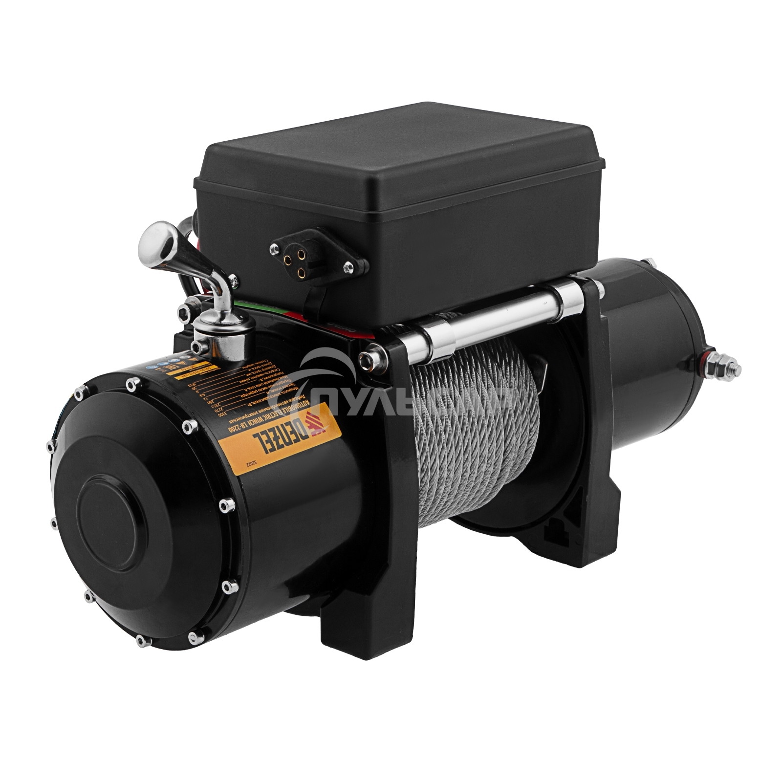 Лебедка автомобильная электрическая LB- 2200, 2,2 т, 3,3 кВт, 12 В Denzel