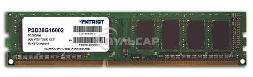 Оперативная память Patriot Signature, DDR3, 8Gb (1x8 Gb), 1600 MHz, CL11, DIMM
