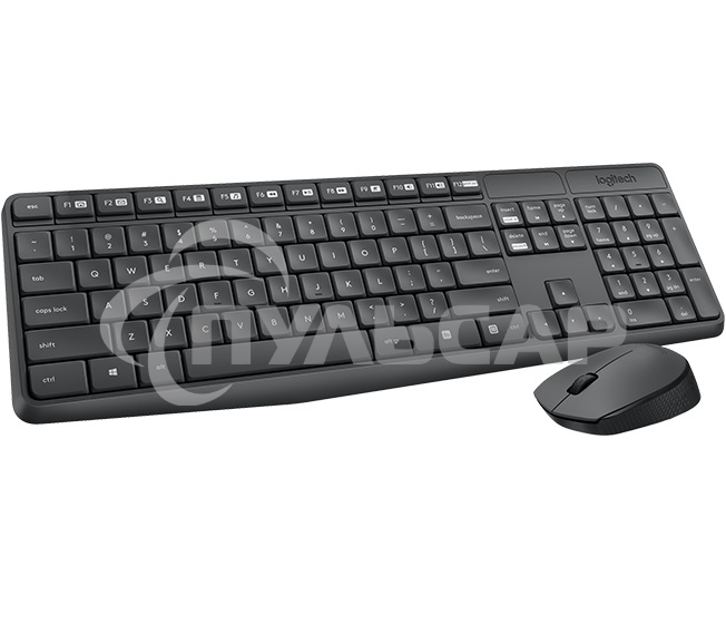 Комплект клавиатура + мышь Logitech MK235 клав:черный мышь:черный USB беспроводная
