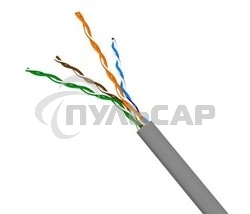 Кабель TWT UTP, 4 пары, Кат.5e, PVC, серый, 100 метров
