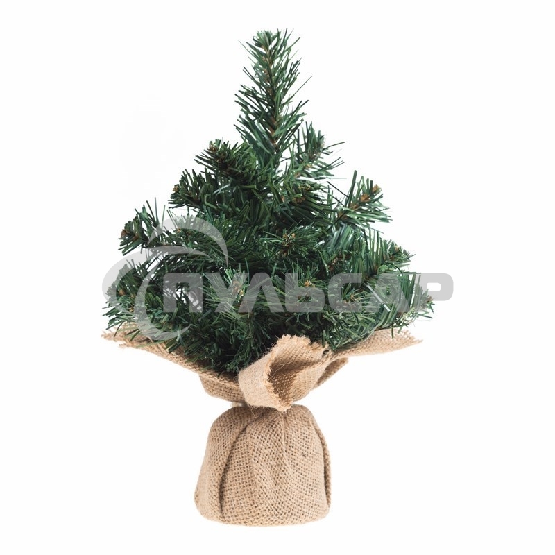 Елочка 30см в плетеном мешочке, ПВХ