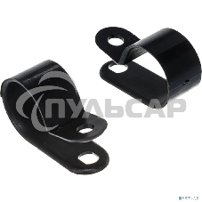 Кабельная скоба под винт Rexant 16 мм, черная, упаковка 50 шт.