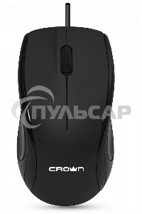 Мышь проводная Crown CMM-31 черный, 1000 dpi, USB, кнопки - 3