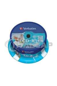 Диск CD-R Verbatim 700Mb 52x Cake Box (25шт) Printable (43439)