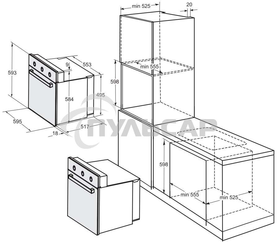 Духовой шкаф Darina 1U BDE 111 701 At, встраиваемый
