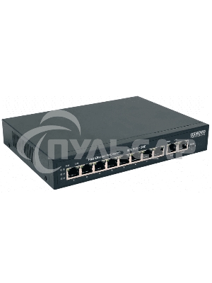 Коммутатор PoE OSNOVO SW-20820(120W), 8 x FE с поддержкой PoE (IEEE 802.3af/at), 2 x GE, до 30W на порт, суммарно до 115W