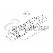 Клемма плоская полностью изолированная гнездо 6.6 мм 4-6 мм² (РППи-м 6.0-(6.3)) Rexant