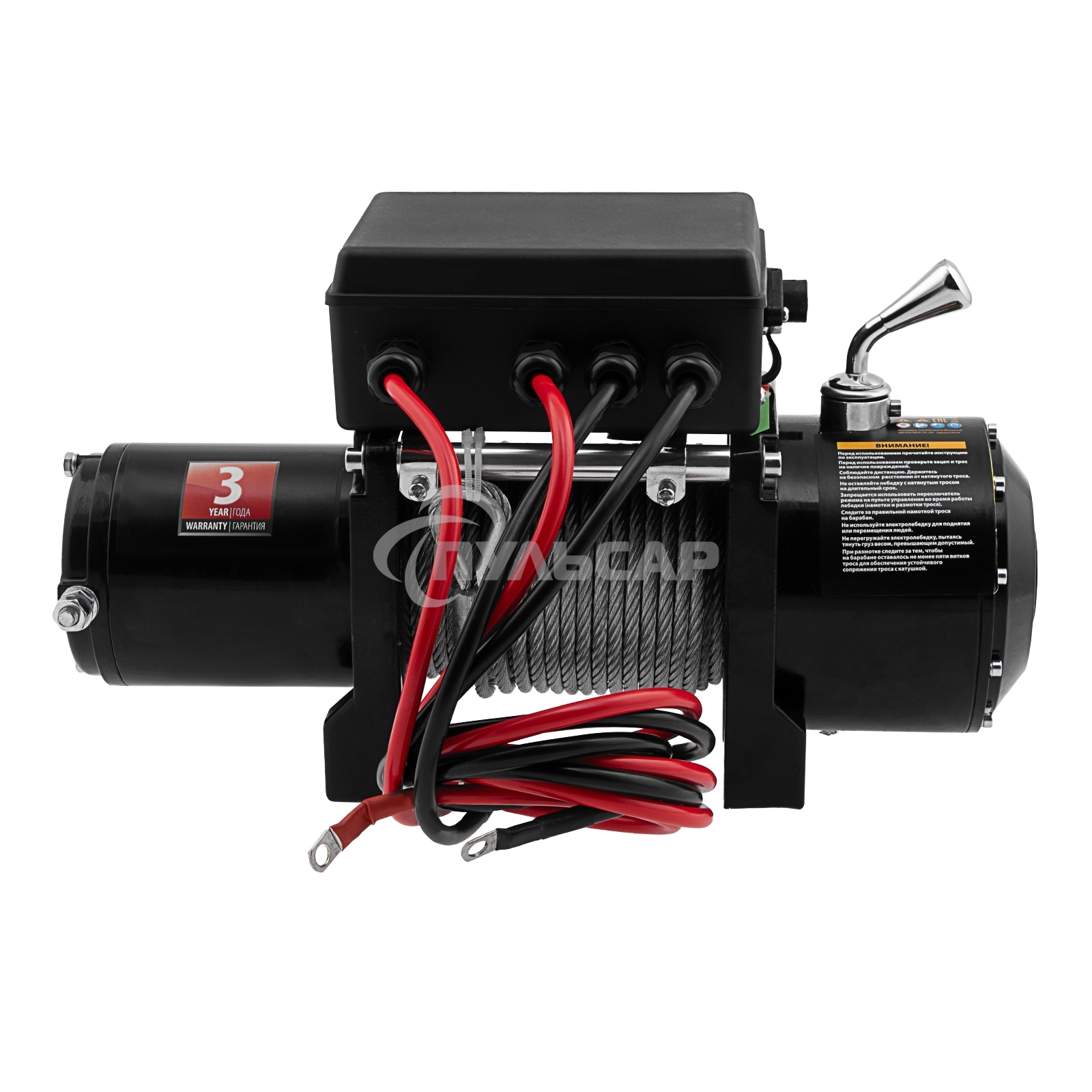 Лебедка автомобильная электрическая LB- 2200, 2,2 т, 3,3 кВт, 12 В Denzel