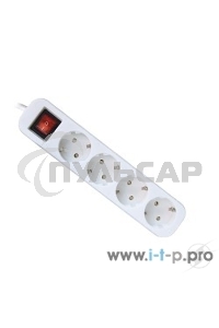 Удлинитель Defender S450 белый 5.0 м, 4 розетки 