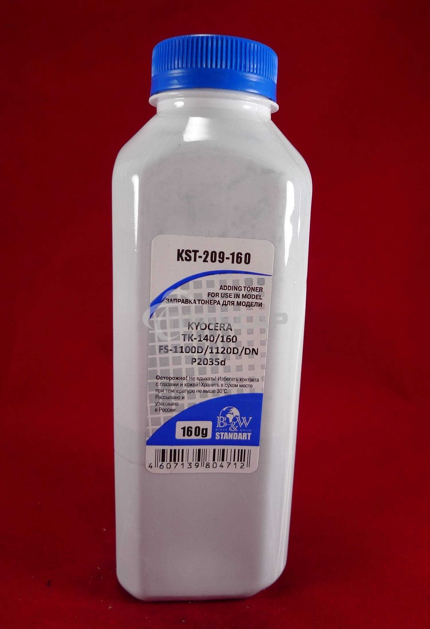 Тонер Kyocera TK-140/160, FS-1100D/1120D/DN, P2035d (фл.160г) B&W Standart фас Россия
