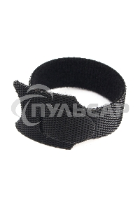 Хомуты-липучки на основе ленты Velcro VT-125x11BK 125 x 11 мм, черные (12 шт.)