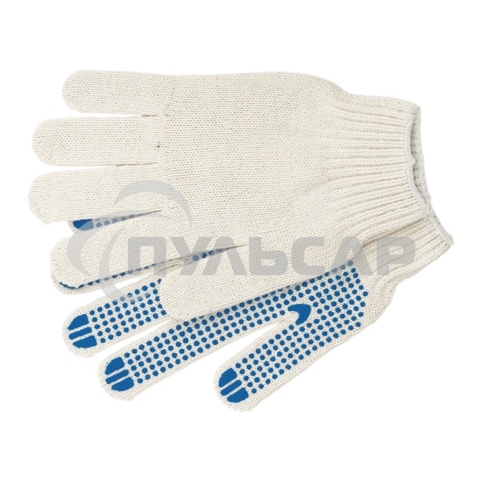 Перчатки трикотажные, с ПВХ точкой, 10 класс, стикер Россия