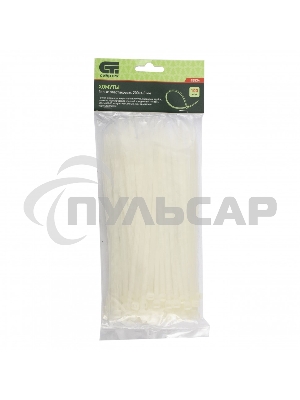 Хомуты, 200 х 4,8 мм, пластиковые, белые, 100 шт. Сибртех
