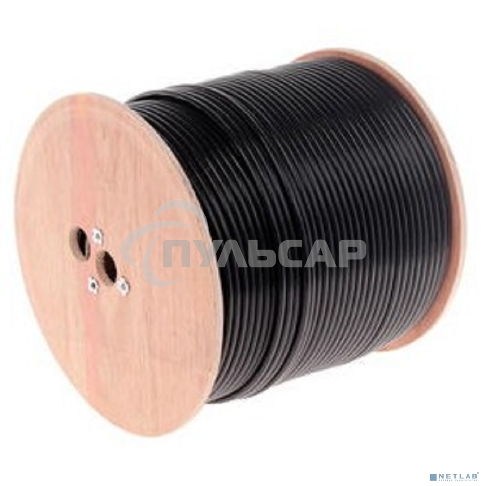 Кабель SkyNet Premium FTP outdoor 4x2x0,51 на тросу, медный, FLUKE TEST, кат.5e, однож., 305 м, на катушке, черный