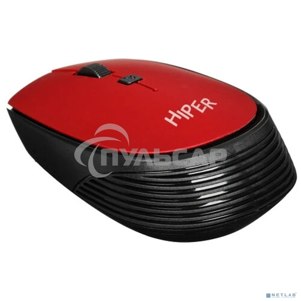 Мышь беспроводная HIPER HOMW-082 красный, 1600 dpi, радиоканал, USB, кнопки - 4