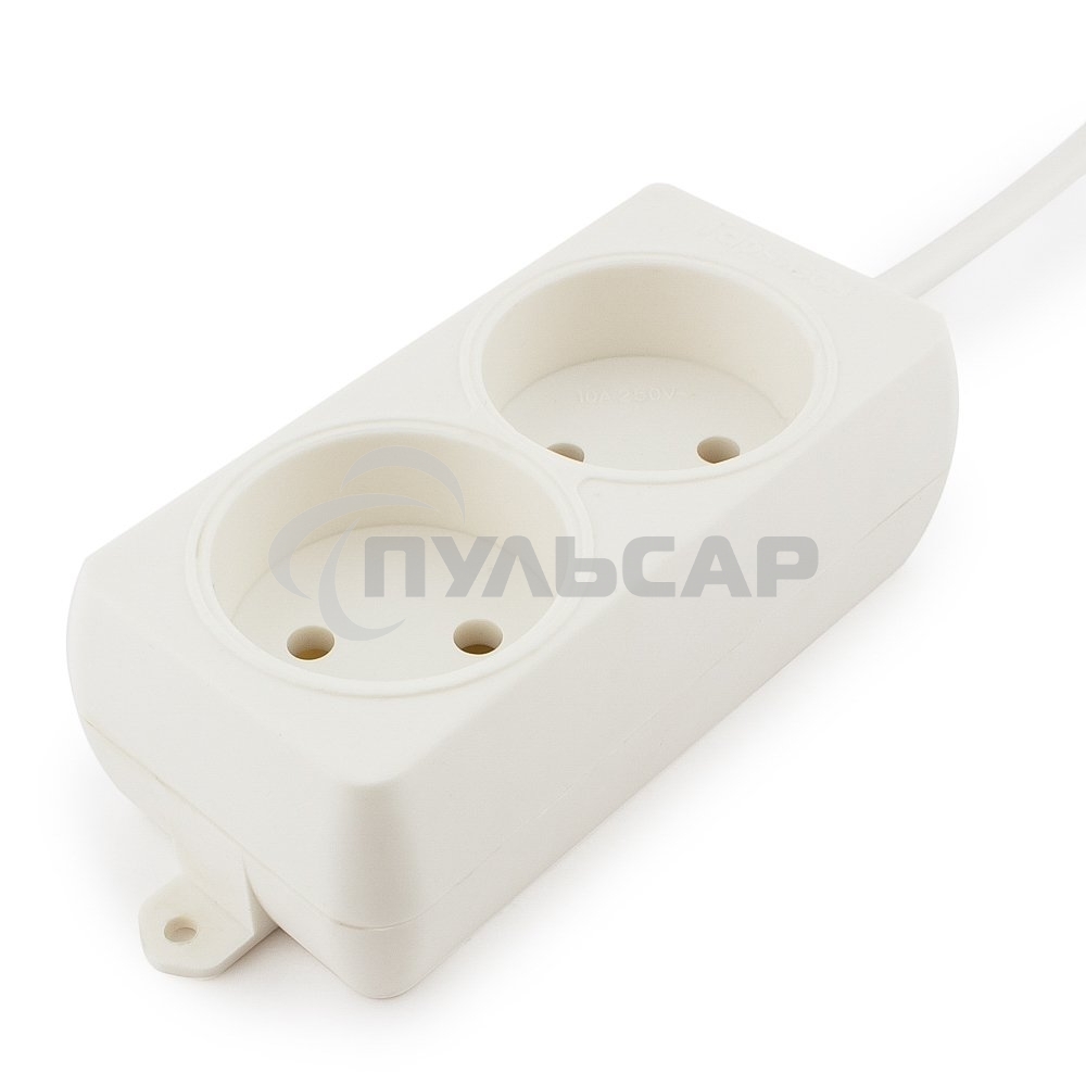 Сетевой фильтр Гарнизон EL-NL2-W-2, 2 розетки, допустимый ток 10А, длина 2м.