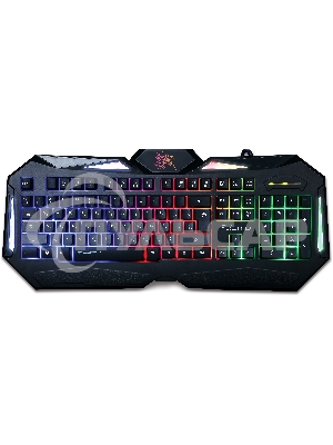 Клавиатура проводная Qumo Spirit, 104 клавиши, встроенная радужная подсветка.