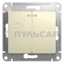 Механизм выключателя 2-кл. СП GLOSSA 10А IP20 10AX с подсветкой беж. SchE GSL000253