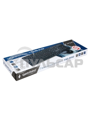 Комплект клавиатура+мышь проводные Gembird KBS-9050, черный,104кл, 3кн., каб.1.5м