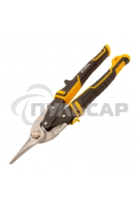 Ножницы по металлу,270мм, прямой рез,сталь-CrMo, трехкомп.рук-ки Denzel