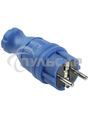 Вилка прямая ОМЕГА ВБп3-1-0м IP44 каучук син. ИЭК PKR01-016-2-K07