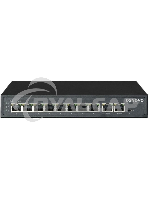 Коммутатор Passive PoE OSNOVO SW-21000/A(120W), 8*10/100 Base-T+ 2*10/100 Base-T Uplink, до 30W на порт