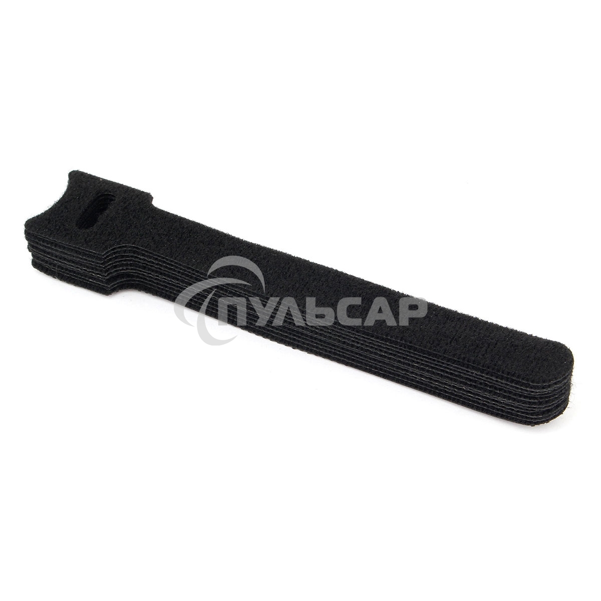 Хомуты-липучки на основе ленты Velcro VT-125x11BK 125 x 11 мм, черные (12 шт.)