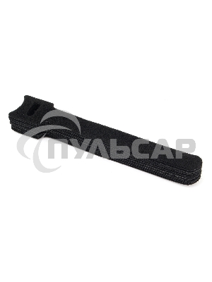 Хомуты-липучки на основе ленты Velcro VT-125x11BK 125 x 11 мм, черные (12 шт.)