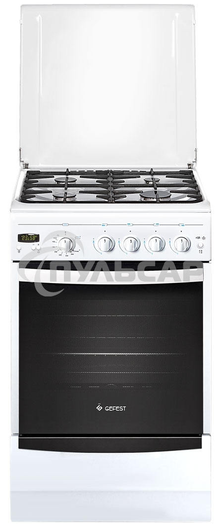 Плита газовая Gefest ПГ 5100-03 белый, конфорок 4 шт, духовка 52 л, 50 см x 85 см x 58.5 см