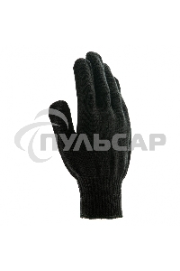 Перчатки трикотажные, акрил, черный, оверлок, Россия Сибртех