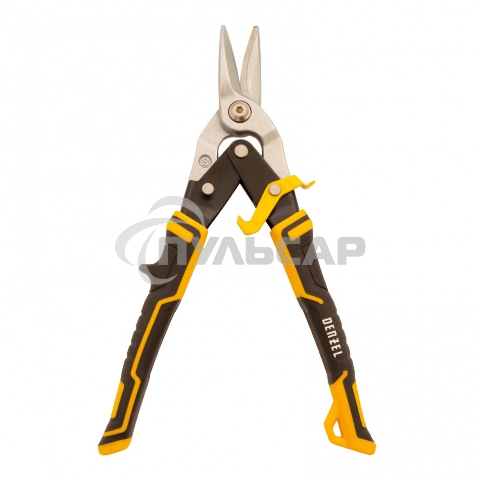 Ножницы по металлу,270мм, прямой рез,сталь-CrMo, трехкомп.рук-ки Denzel