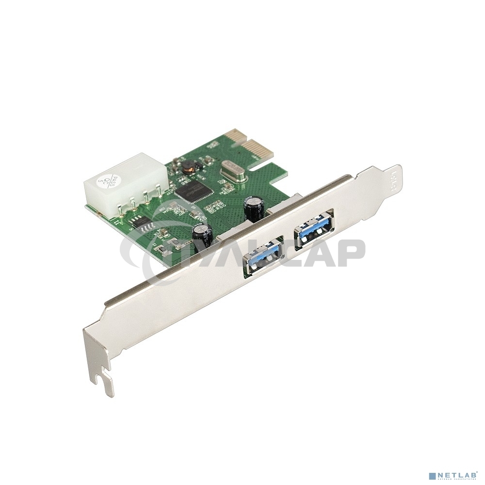Контроллер ExeGate EXE-319 PCI-E 2.0, 2*USB 3.0 ext, разъем доп.питания (OEM)