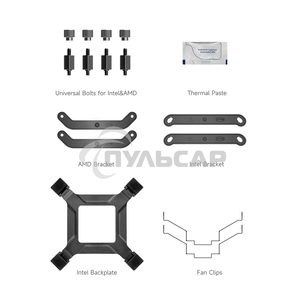 Кулер для процессора PCCooler RT500 Digital черный 120мм алюминий+медь 2200rpm 32db 4-pin 240W
