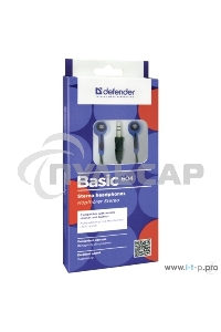 Наушники Defender Basic-604 синий кабель 1,1 м