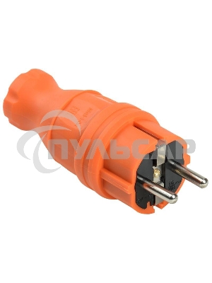 Вилка прямая ОМЕГА ВБп3-1-0м IP44 каучук оранж. ИЭК PKR01-016-2-K09