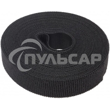 Лента-липучка многоразовая 5 м х 20 мм, черная (1 шт.) Rexant