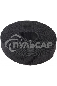 Лента-липучка многоразовая 5 м х 20 мм, черная (1 шт.) Rexant