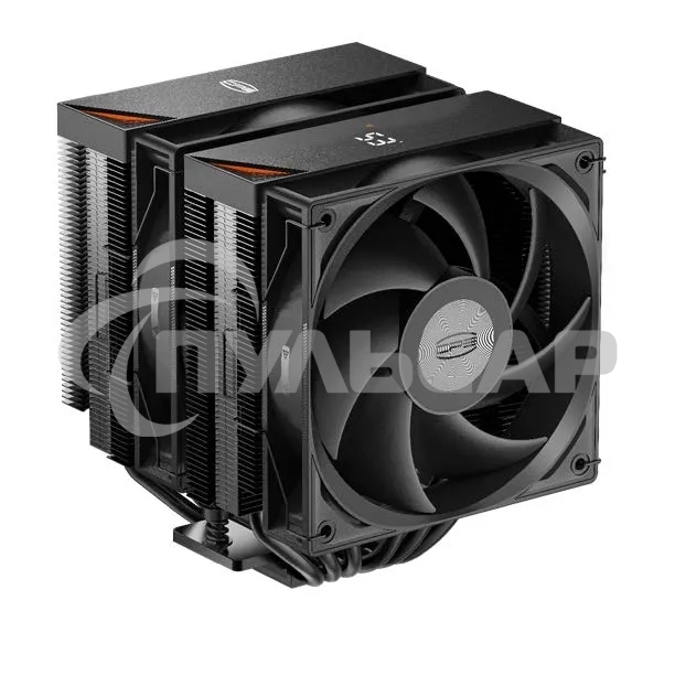 Кулер для процессора PCCooler RT620 Digital BK (250W, 4-pin PWM, LED temp., 157mm, 6x6mm, 2x120мм, 73.32CFM, 34.9dBA, 2200RPM, S: 1851/1700/1200/115X, AM5/AM4, черный)