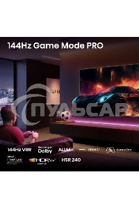 Телевизор Hisense 65'' 65E7Q PRO черный QLED UHD 144 Hz VIDAA U9