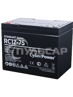 Аккумуляторная батарея SS CyberPower RC 12-75 / 12 В 75 А·ч Battery CyberPower Standart series RC 12-75 / 12V 75 Ah