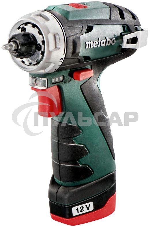 Дрель-шуруповерт Metabo PowerMaxx BS 600984500, Аккумуляторный, 12В, 2 АКБ, Кейс