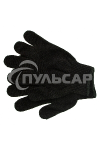 Перчатки трикотажные, акрил, черный, оверлок, Россия Сибртех