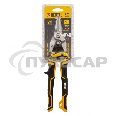 Ножницы по металлу,270мм, прямой рез,сталь-CrMo, трехкомп.рук-ки Denzel