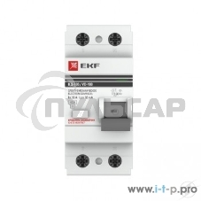 Выключатель дифференциального тока (УЗО) 2п 32А 30мА тип AC ВД-100 PROxima (электромех.) EKF elcb-2-32-30-em-pro