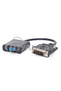 Переходник DVI-D-VGA Cablexpert A-DVID-VGAF-01, 25M/15F, длина кабеля 0,2м, черный, пакет